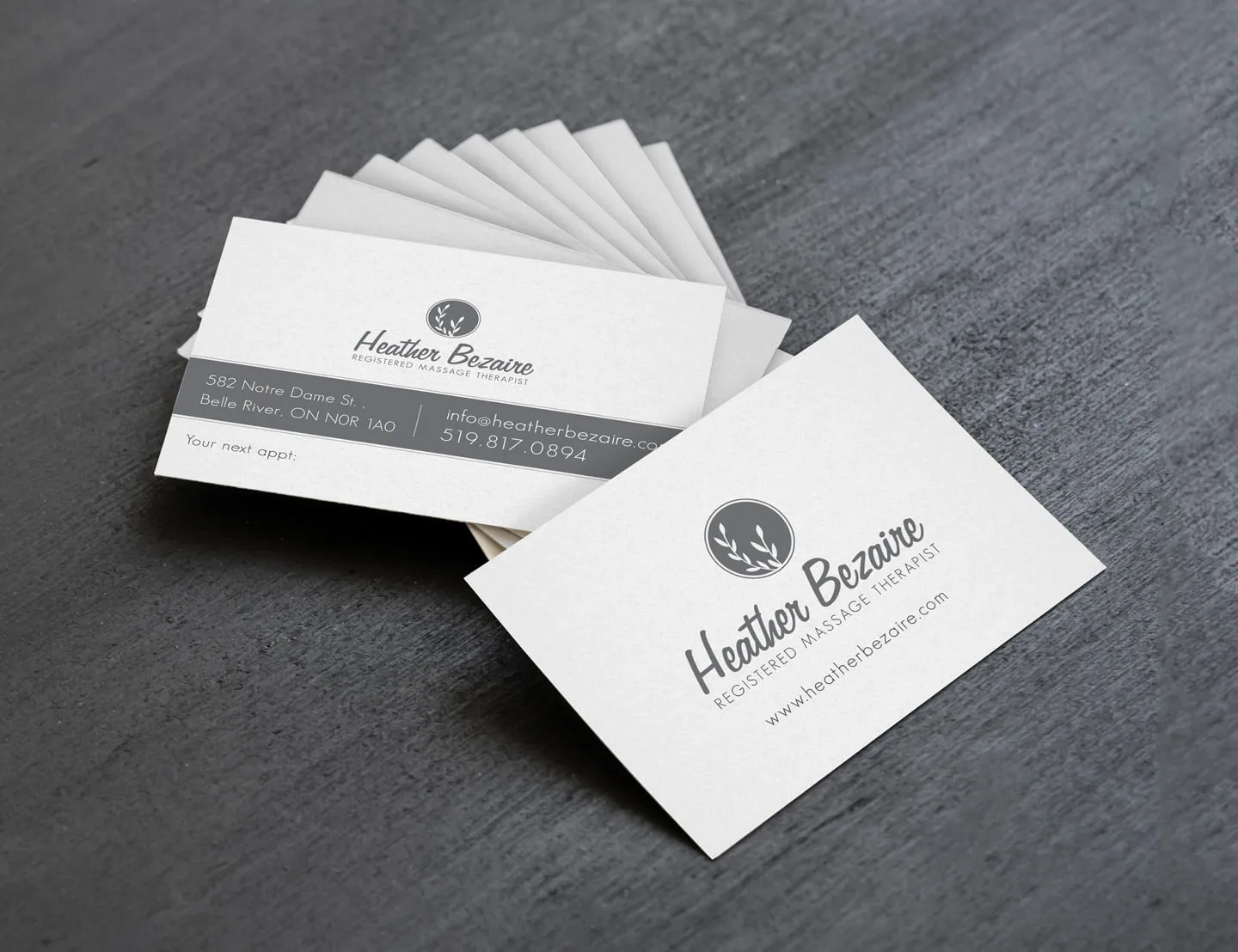 mainstream marketing portfolio heather bezaire business cards