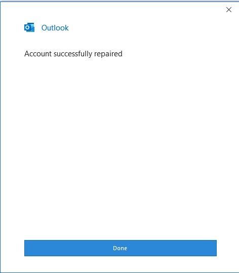 Outlook Account Repaired