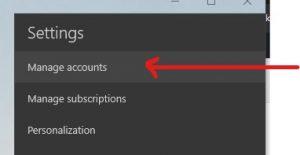 Windows Live Manage Accounts